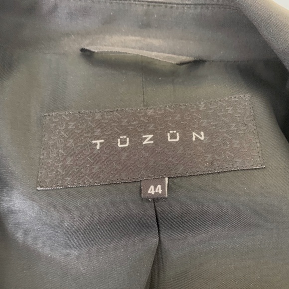 Elegant classic shiny black 87% fine wool blazer jacket double collar Eur44 US12 - Picture 10 of 15